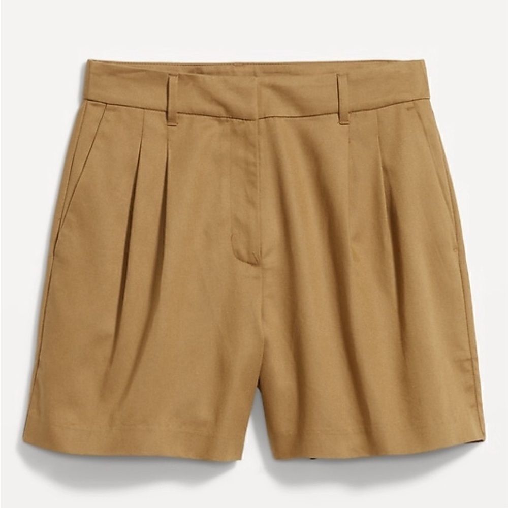 🆕 OLD NAVY | Extra High Waisted Taylor Trouser Shorts Size Small Clifftop Khaki - Picture 4 of 6